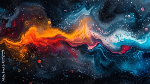 Liquid background, liquid painting abstract texture, mixture of dark acrylic colors