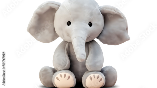 Elephant toy isolated on white background, clipping path included. 3d illustration