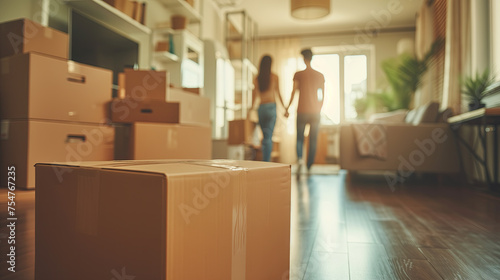 couple moves into a new apartment photo