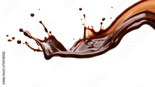 chocolate splash close up isolated on white background