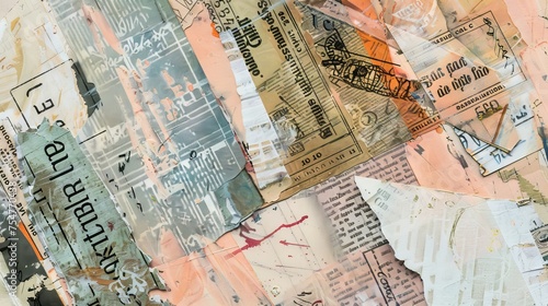 Handcrafted Mixed Media Collage with Vintage Stamps