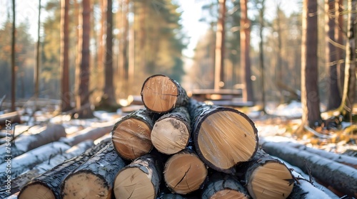 cut down trees in the forest