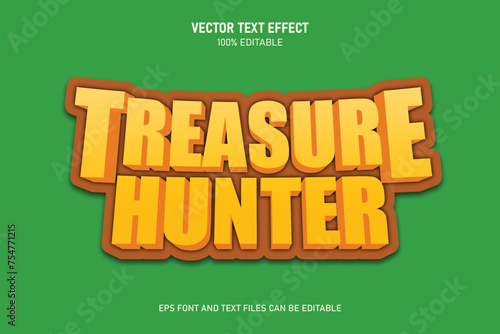 Treasure hunter editable text effect trending style modern