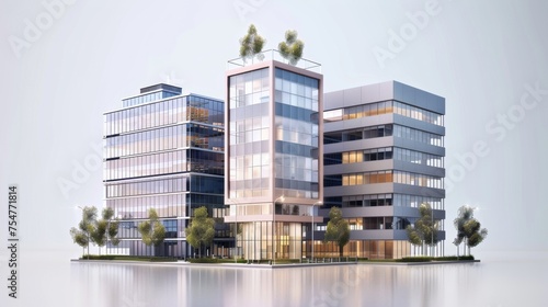 Shopping Mall Building Exterior view at night. 3d render, 3d building, home exterior, mosque, shool, image AI, footbol stadion.