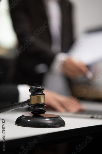 Businessman, legal lawyer work at a law firm © Thitisak