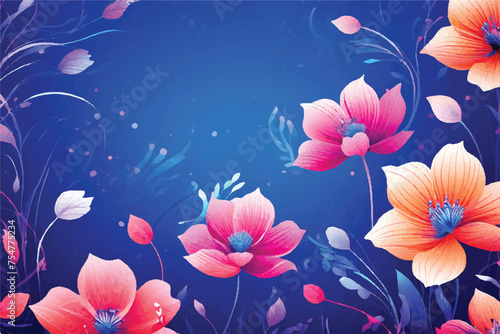 Background of flowers and leaves in a seamless design. Vector-based artwork. Gorgeous background of flowers. floral abstract artwork. flower element for greeting cards, brochures, wedding invitations