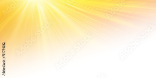 abstract sun ray with bokeh lights gradient effect, isolated on white and transparent background, png