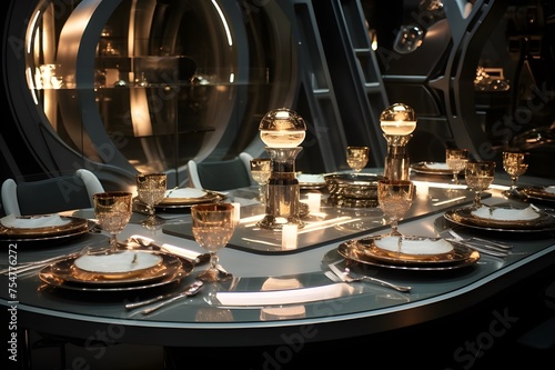 Space Odyssey Supper Futuristic Table Setting with photo