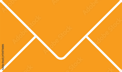 Curved corner Message orange-colored icon