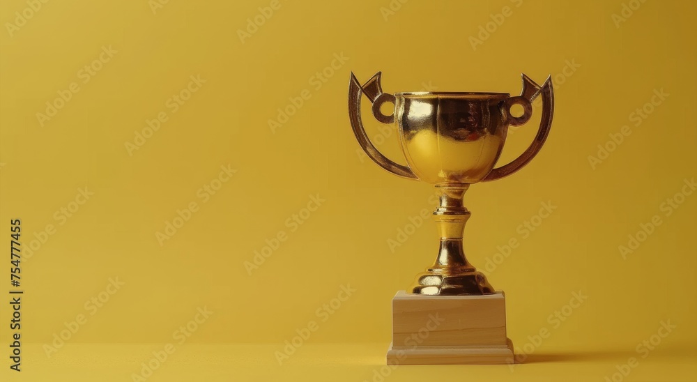 Silver Trophy on Wooden Stand Silver Trophy on Wooden Stand
