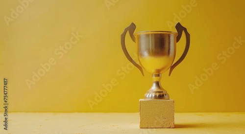 Golden Trophy on Black Stand