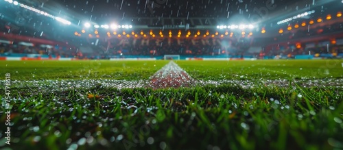 Soccer Field With Stadium in the Background