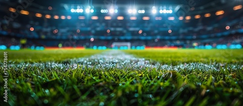 Soccer Field With Stadium in the Background