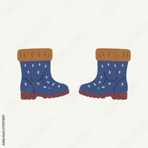 Beautiful pair of shoes minimalistic, rainy shoes set of shoes illustration, vector photo