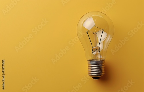 Light Bulb on Yellow Surface