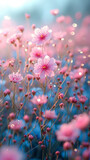 Magical meadow, full of blossoming spring flowers. Vertical banner, smartphone, tiktok  or instastory background, greeting card