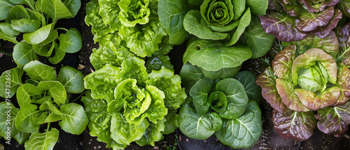 Crisp heads of leafy greens like butter lettuce and romaine thrive with their root balls submerged in circulating nutrient baths, each plant perfectly spaced to maximize sun exposure. Hearty root vege photo