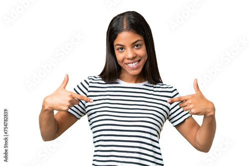 Young African american woman over isolated background proud and self-satisfied