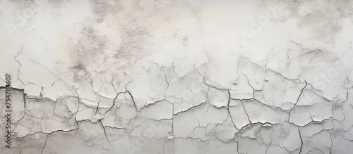 Panel kuchenny z motywem A close-up black and white shot of a cracked wall showing signs of deterioration and wear. The cracks cut through the concrete surface, creating a striking contrast between the dark shadows and light
