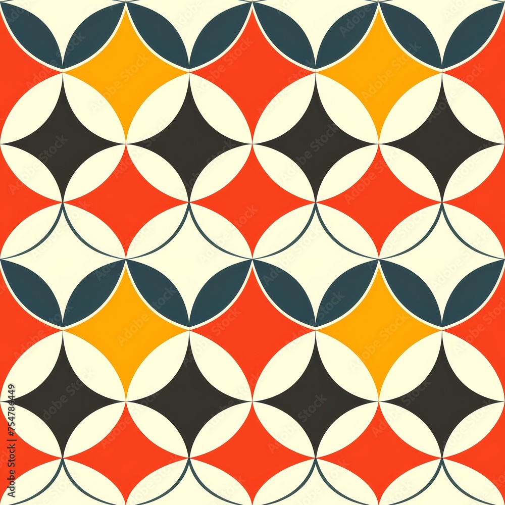 Fototapeta premium Seamless abstract geometric colorful pattern background,minimal retro style