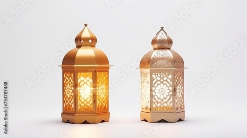 A Ramadan lantern mockup package is presented in isolation on a white background.