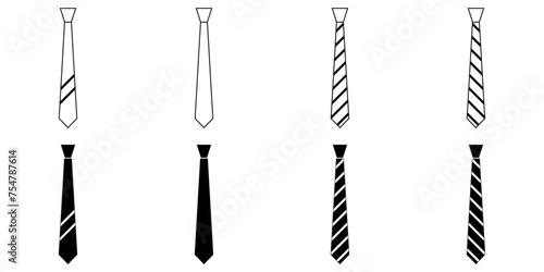 Tie Icon in trendy flat style Linear and filled. Necktie symbol. design, logo, app, UI. Vector illustration Concept.
