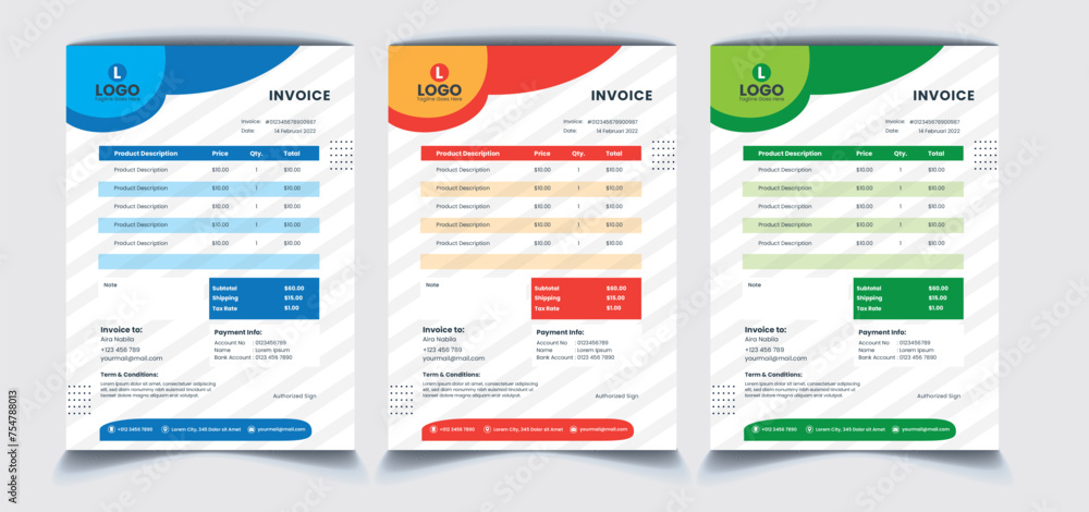 Obraz premium Delivery Invoice Template 