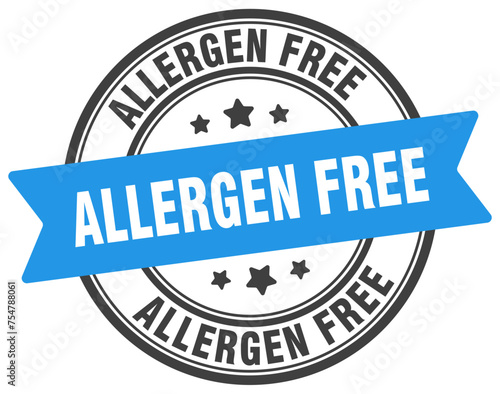 allergen free stamp. allergen free label on transparent background. round sign