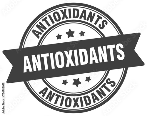 antioxidants stamp. antioxidants label on transparent background. round sign