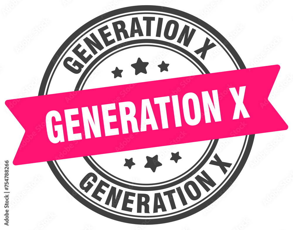 generation x stamp. generation x label on transparent background. round sign
