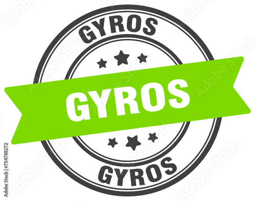 gyros stamp. gyros label on transparent background. round sign