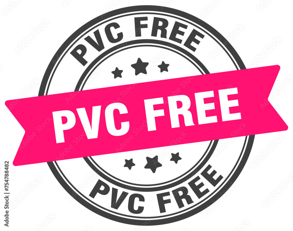 pvc free stamp. pvc free label on transparent background. round sign