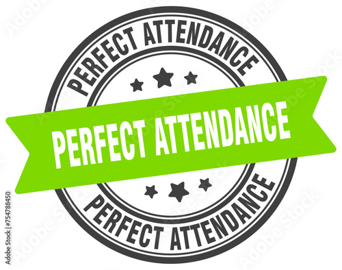 perfect attendance stamp. perfect attendance label on transparent background. round sign