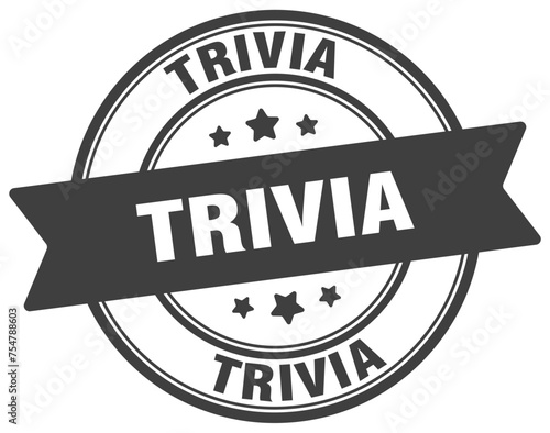 trivia stamp. trivia label on transparent background. round sign