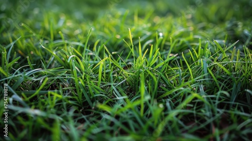 Dewy Grass Field Close-Up