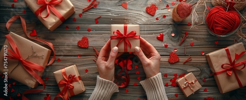 Person Holding Gift Box With Red Ribbon