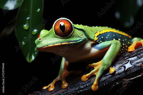 Green tree frog Agalychnis Callidryas With Red eyes
