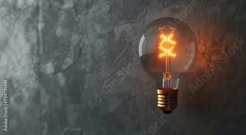 Light Bulb Illuminating Wall