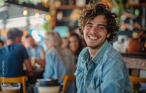 Man Sitting at Table With Glass of Beer
