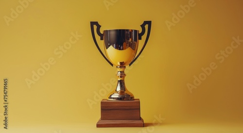 Gold Trophy on Wooden Stand