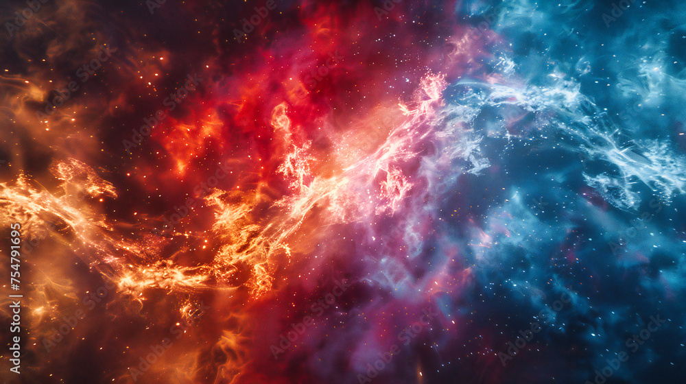 Starry Nebula in Outer Space, Colorful Astronomy Background, Galaxy Exploration Concept