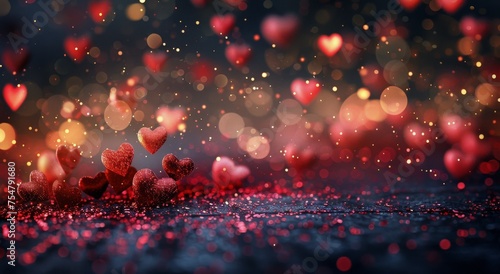 Floating Hearts in the Air