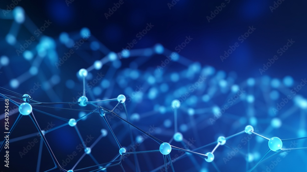 An abstract molecular structure is depicted with blue particles and a wireframe mesh in a vector illustration, representing a scientific nanotechnology background. An abstract molecular structure is depicted with blue particles and a wireframe mesh in a vector illustration, representing a scientific nanotechnology background.