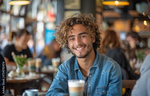 Man Sitting at Table With Glass of Beer