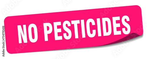 no pesticides sticker. no pesticides label