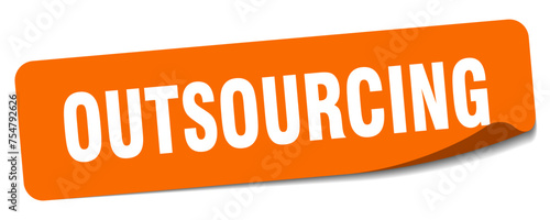 outsourcing sticker. outsourcing label