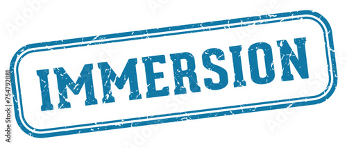 immersion stamp. immersion rectangular stamp on white background