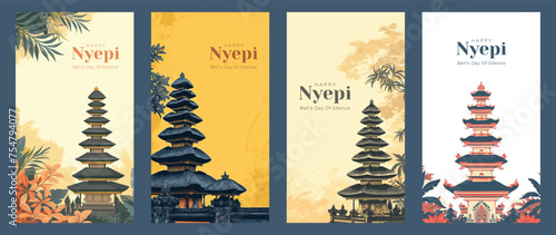 Happy Nyepi Day social media stories bundle template