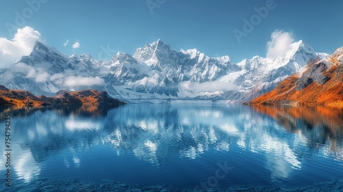 Mountain Range Reflecting in Water