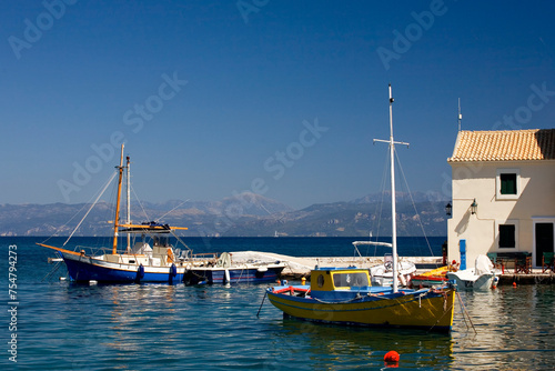 The pretty little harbourside village of Loggos, Paxos, Greece photo